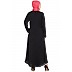 Umbrella abaya with simple stonework- Black